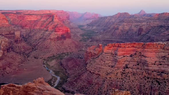 Aerial of the San Rafael River Canyon in Utah