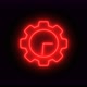 Gear Design Red Neon Light Clock Isolated On Black Background - VideoHive Item for Sale