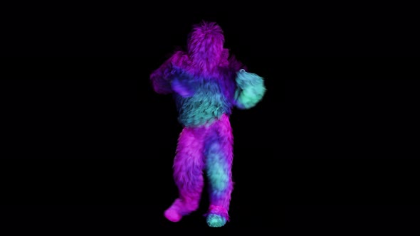Dancing Colorful Fur Dancer Character VJ Loop alt