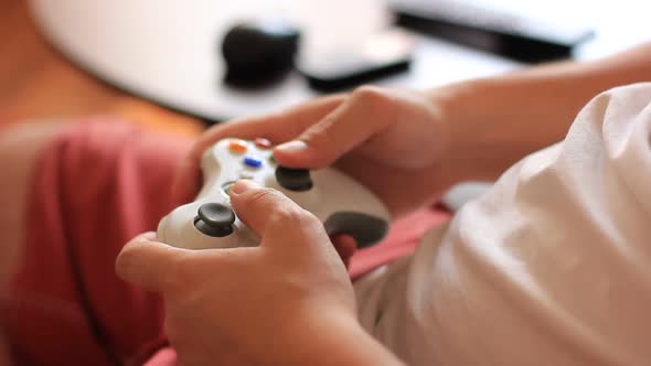 Man Playing Video Game With Joystick