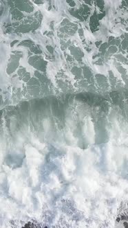 Sea Near the Coast  Closeup Aerial View of the Coastal Seascape