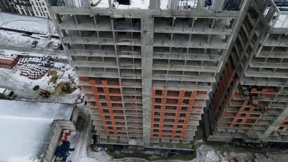 Apartment Building Construction Site Aerial View