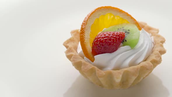 Fresh Homemade Fruit Tart with Strawberry Orange and Kiwi