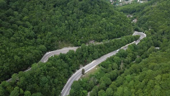 Mountain Winding Zig Zag Road