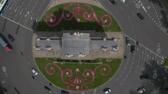 Top View of the Beautiful Monument La Puerta De Alcala in Madrid Spain