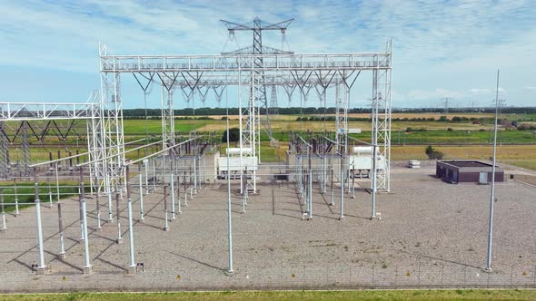 High Voltage Electrical Substation and Power Distribution
