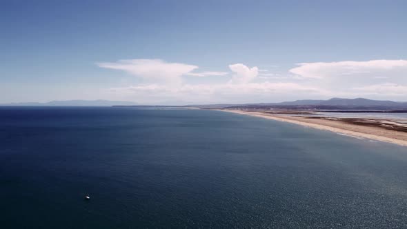 French Coast Of Mediterranean Sea Aerial View On Sunny Day