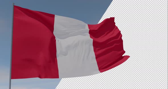 flag Peru patriotism national freedom, seamless loop, alpha channel