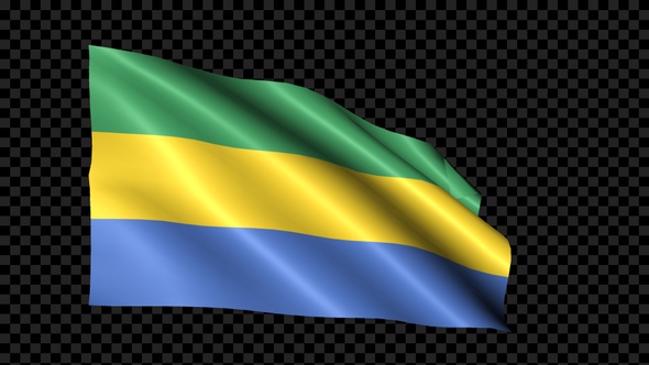 Gabon Flag Blowing In The Wind