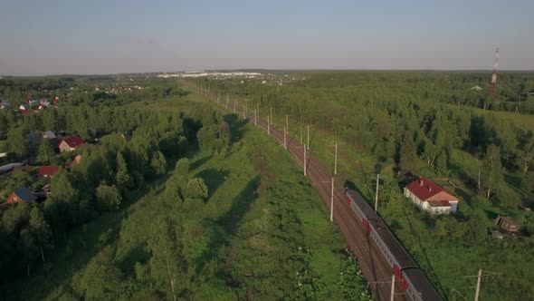 Train in the Countryside, Aerial View
