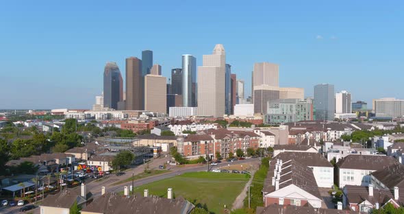 Aerial of downtown Houston and surrounding area