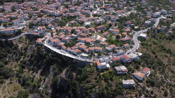 Aerial Photo of the Coastal Village and the Beach of Dhermi Albania
