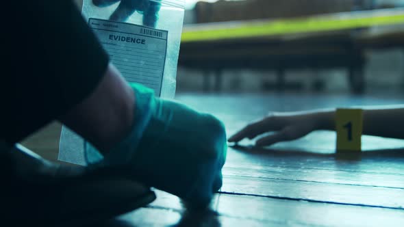 Closeup of a Crime Scene in a Deceased Person's Home.