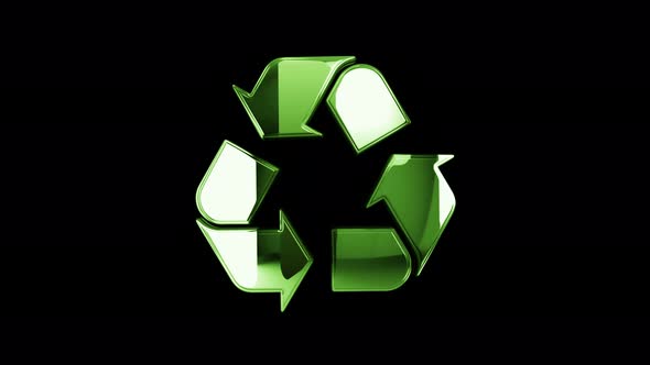 Recycling electronic waste data and sustainable industry metal symbol loop rotating