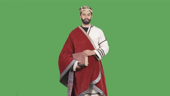 King of Rome in the historical period. Green Screen Video.