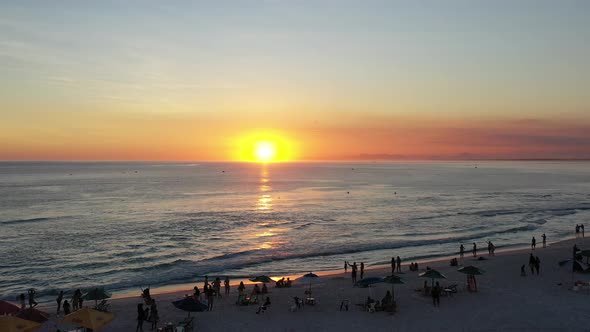 Sunset at coast city of Lakes Region tourism landmark of Rio de Janeiro Brazil