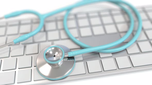 Stethoscope on Keyboard with RX or Prescription Text
