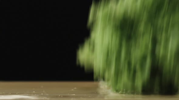 Lettuce Dropping in Chopping Board