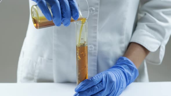 Tests being machine oil carried out in a laboratory