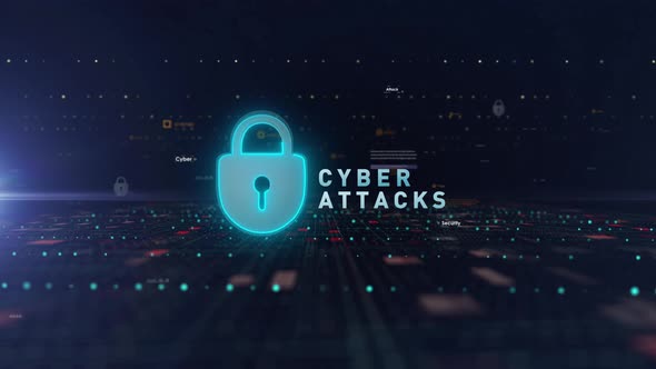 Digital Space Cyber Background Security Word Cyber Attacks