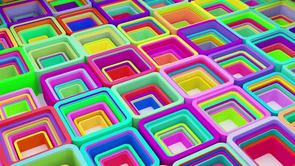 Colorful cubes abstract video background