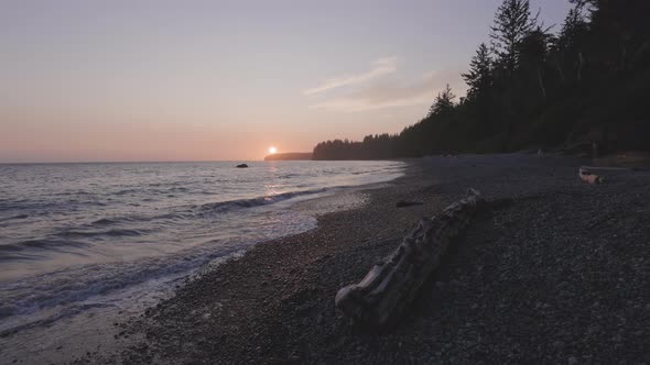 Unique Rock Formation at Sandcut Beach on the West Coast of Pacific Ocean