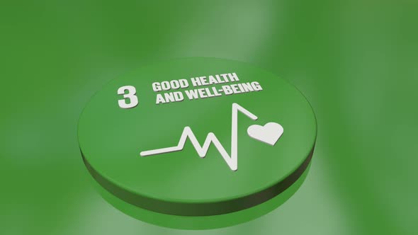 3 Good Health And Well Being The 17 Global Goals Circle Badges Icons Background Concept