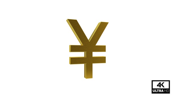 Gold Yen Symbol Seamless Rotate