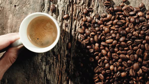 Italian Expresso Coffee Cup Close Up