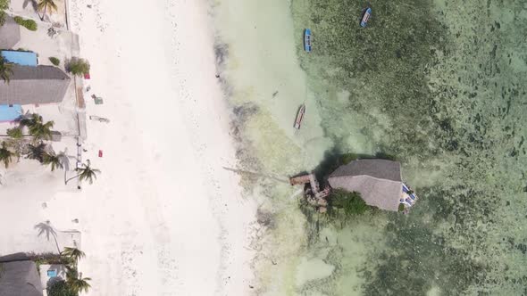 Zanzibar Tanzania  Vertical Video House on Stilts in the Ocean on the Coast Slow Motion