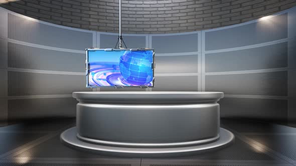 3D Virtual News Studio Background A50040