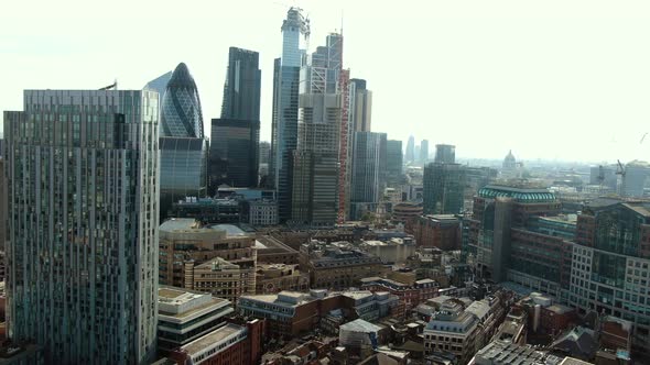 Aerial view of Buildings in the city of London