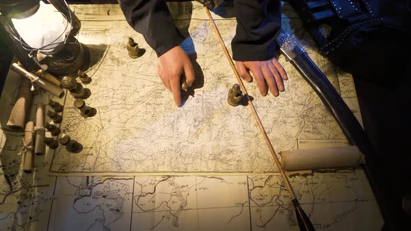 Map drawn for war from the historical period. alt