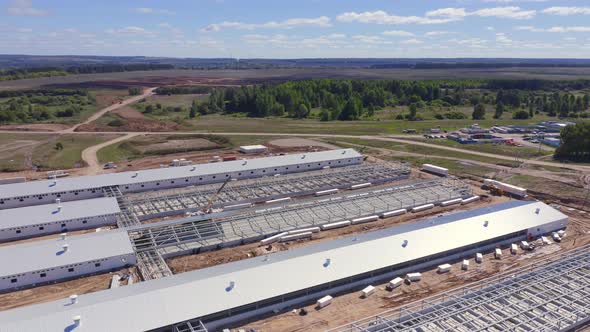 From a Birds Eye View on the Pig Farm the Production Facilities of the Livestock Breeding Complex