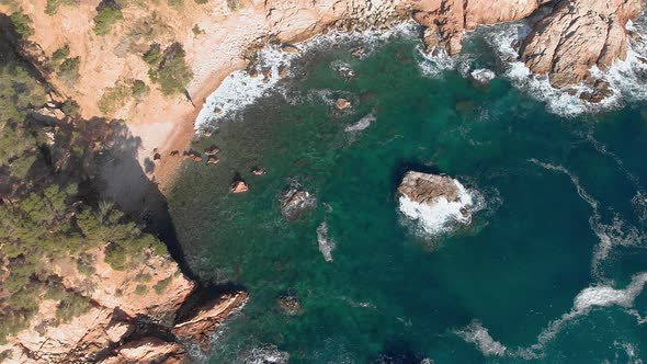 Aerial landscape footage in Costa Brava