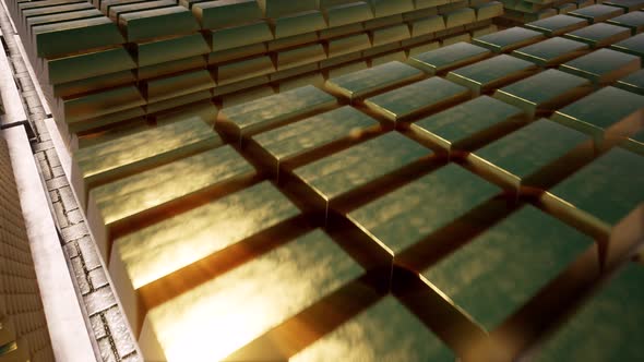 3d Gold Bars for Concept Design Market Trade