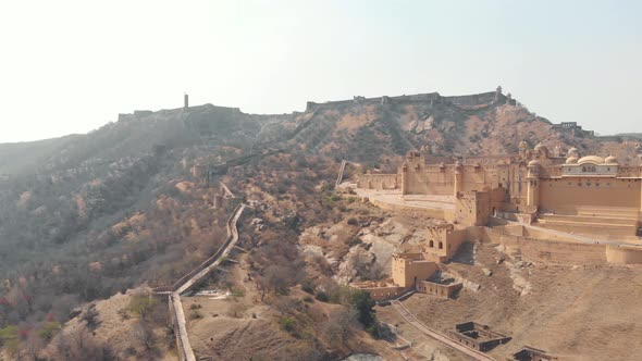 Magnificent Amber Palace Jaipur , world heritage site. Aerial view