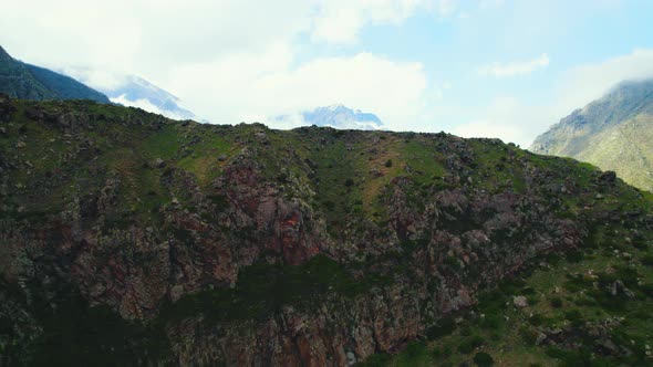 Drone Shot of the Great Caucasus Mountains Georgia