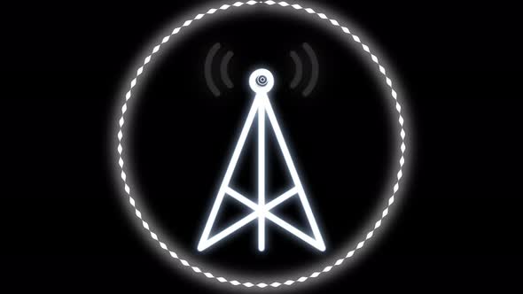 Communication Tower Produce Radio Wave Animation