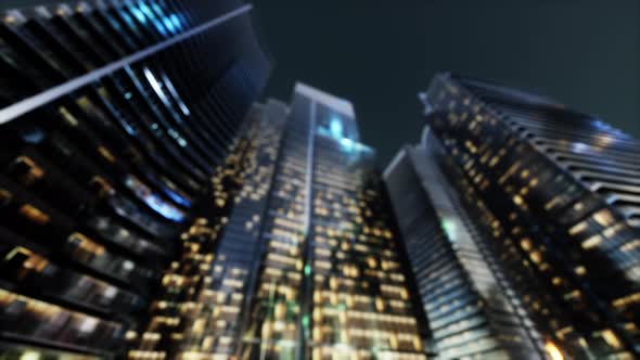 Abstract Blurred Bokeh at Night of City As for Business District Background alt