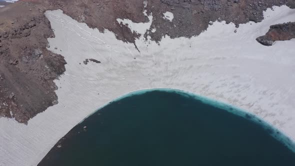 The Blue Lake in the Crater of Gorely Volcano