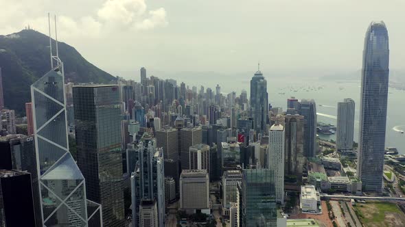 Modern Skyscrapers In Hong Kong City. buildings in Hong Kong city