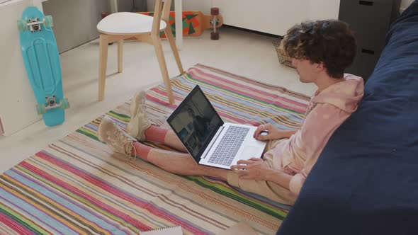 Guy Having Remote Lesson from Home