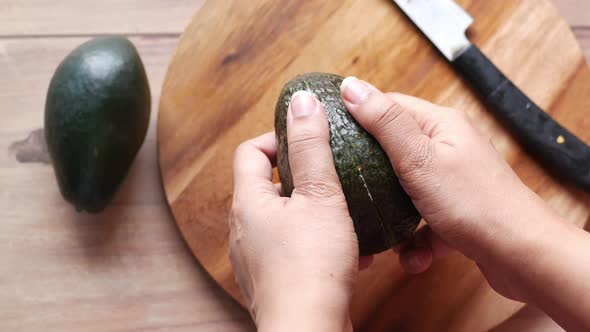 Close Up of Slice of Avocado on Women's Table