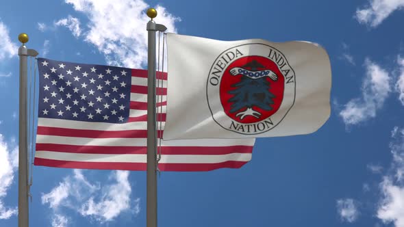 Usa Flag Vs Oneida Nation Flag Native American Flag On Flagpole