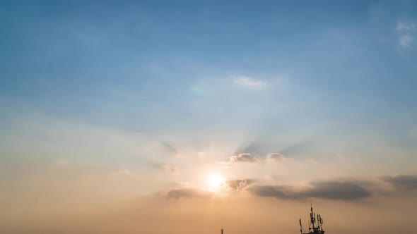 4K Timelapse Sunset And Clouds Moving