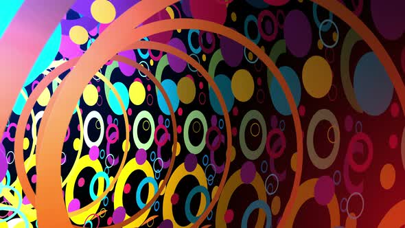 Colorful Circles Tunnel Loop Background 4K