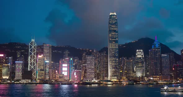 Hong Kong city landmark at night