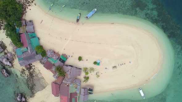 Aerial view drone video of Amazing small island