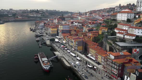Porto, Portugal. Panoramic Shot of Douro River and Old City